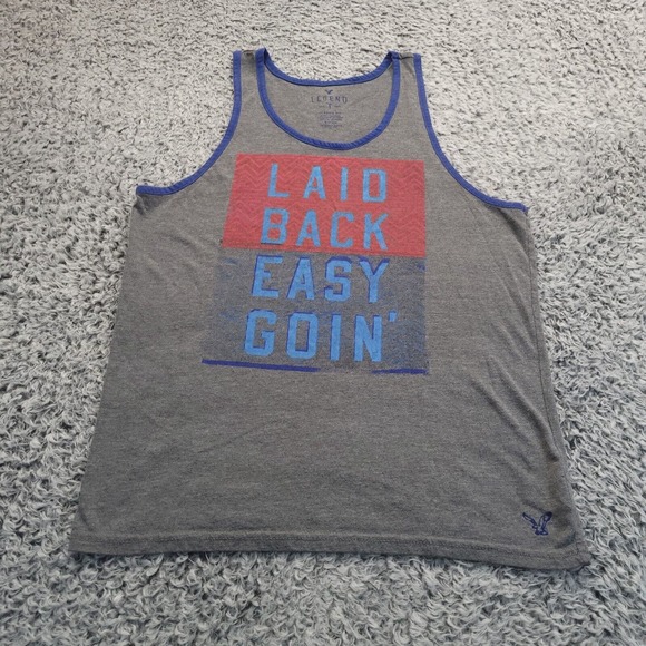 American Eagle Outfitters Shirt Men Small Gray Summer Preppy Normcore Tank Top - Picture 2 of 7